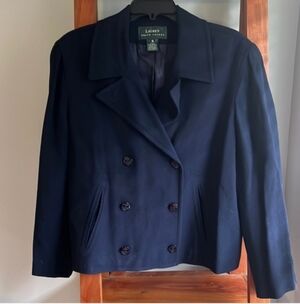 Ralph Lauren Wool Navy Peacoat Blazer